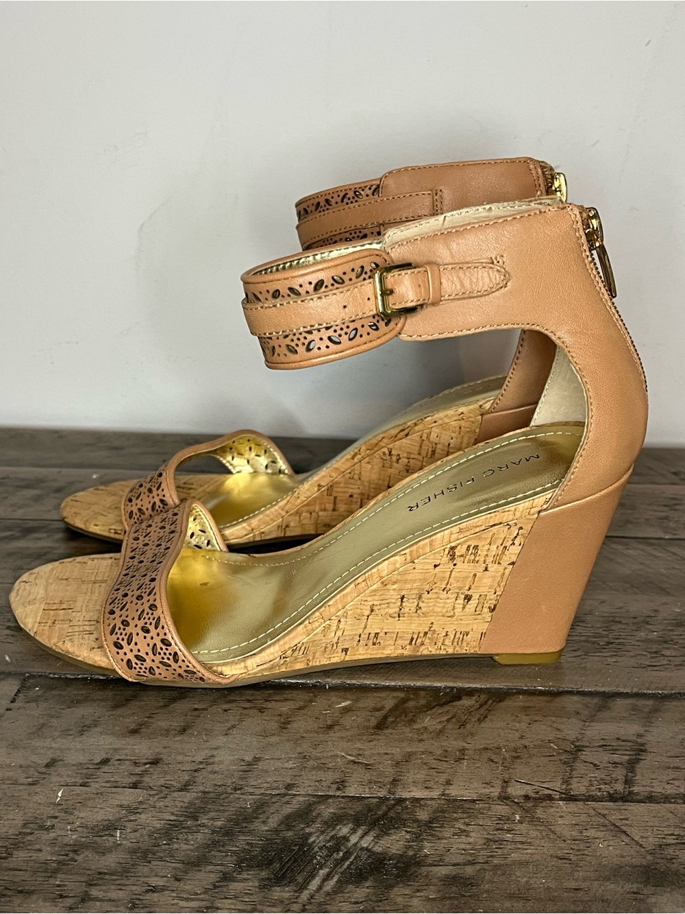 Marc Fisher Coley Ankle Strap Cork Wedges